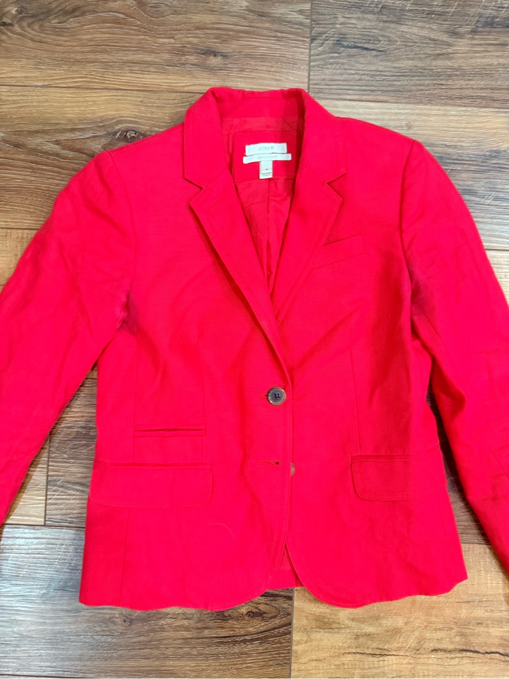 J.Crew Schoolboy Blazer size 4 Red Linen Cotton Classic Blazer